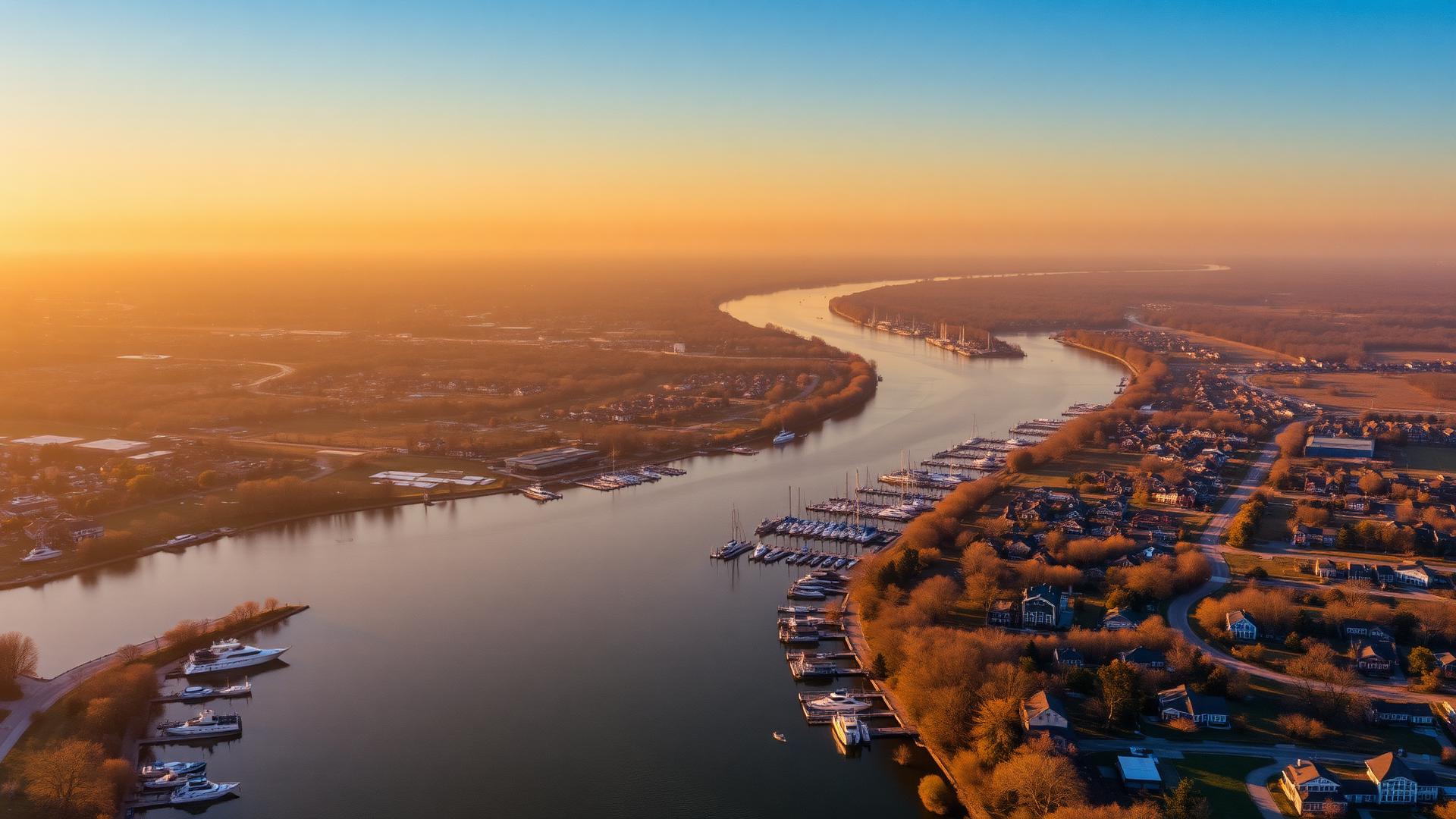 Aerial view of McHenry, IL, served by Jablonski Insurance